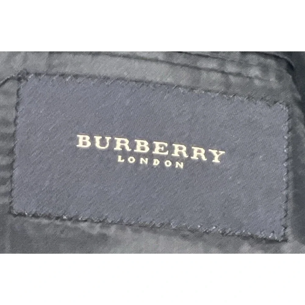Burberry London Blue Blazer/Sports Coat 2-Button Plaid 100% Wool 42 Long